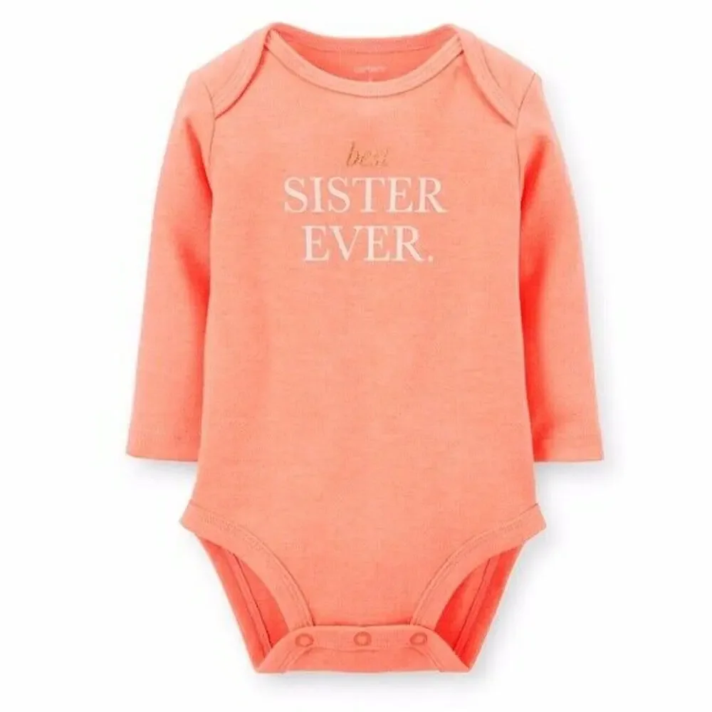 NEW‎ NWT Carter's Best Sister Ever Orange Bodysuit 6 mo